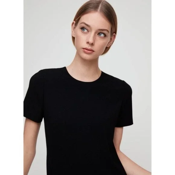 Aritzia Babaton Crepe T-Shirt Patricio Dress Black‎ Size 00 - Picture 4 of 8